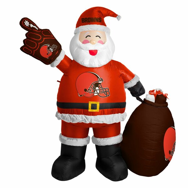 Logo Brands Cleveland Browns Santa Claus Yard Inflatable 608-100-SC
